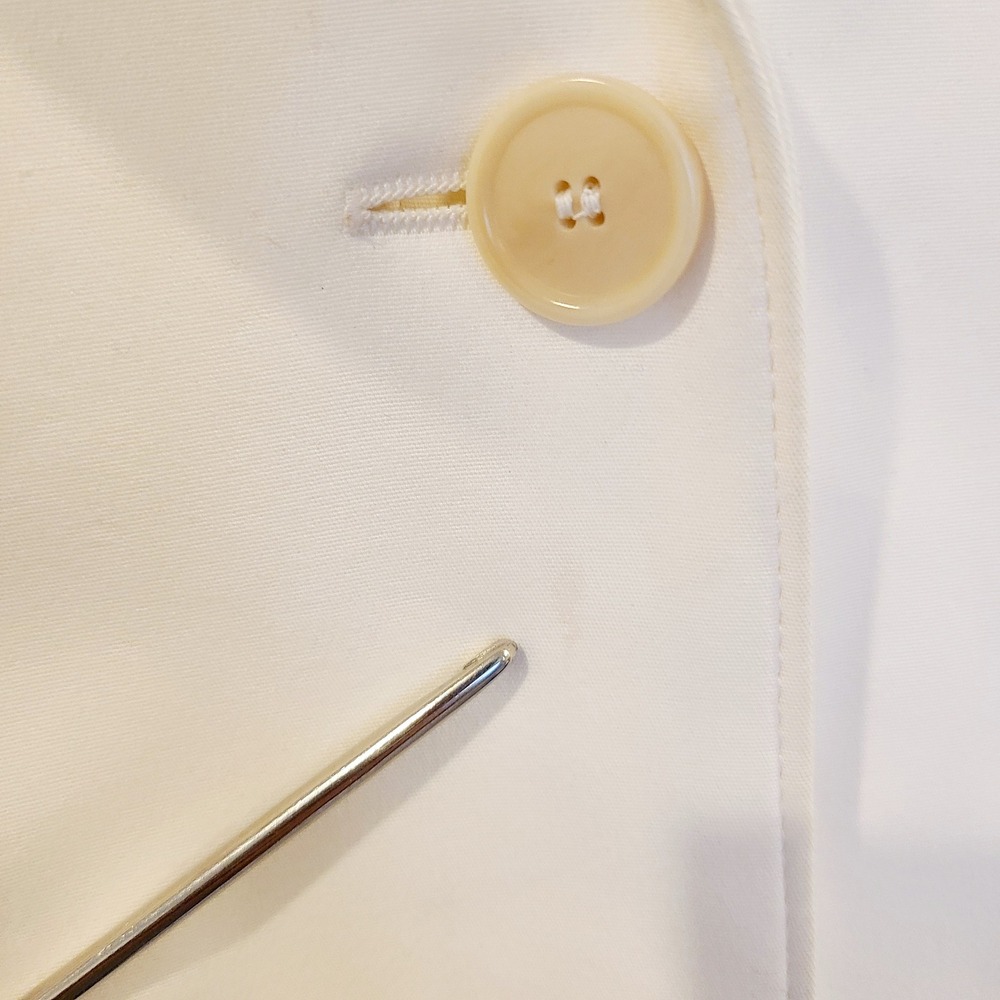 Akris Punto Cream White Cinched Drawstring Waist Peplum Blazer Jacket Size 6 - Picture 5 of 13